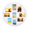 Multi-photo Collage Picture Round White Frame Holds 9 Photos 4 X 6 In Display